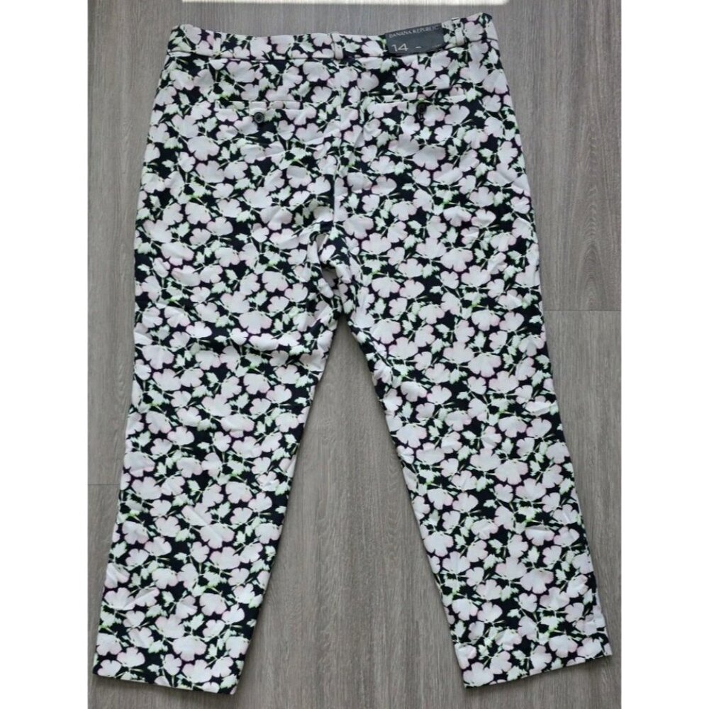 Banana Republic Avery Floral Ankle Pants Women Size 14 Mid Rise Stretch - Picture 15 of 16